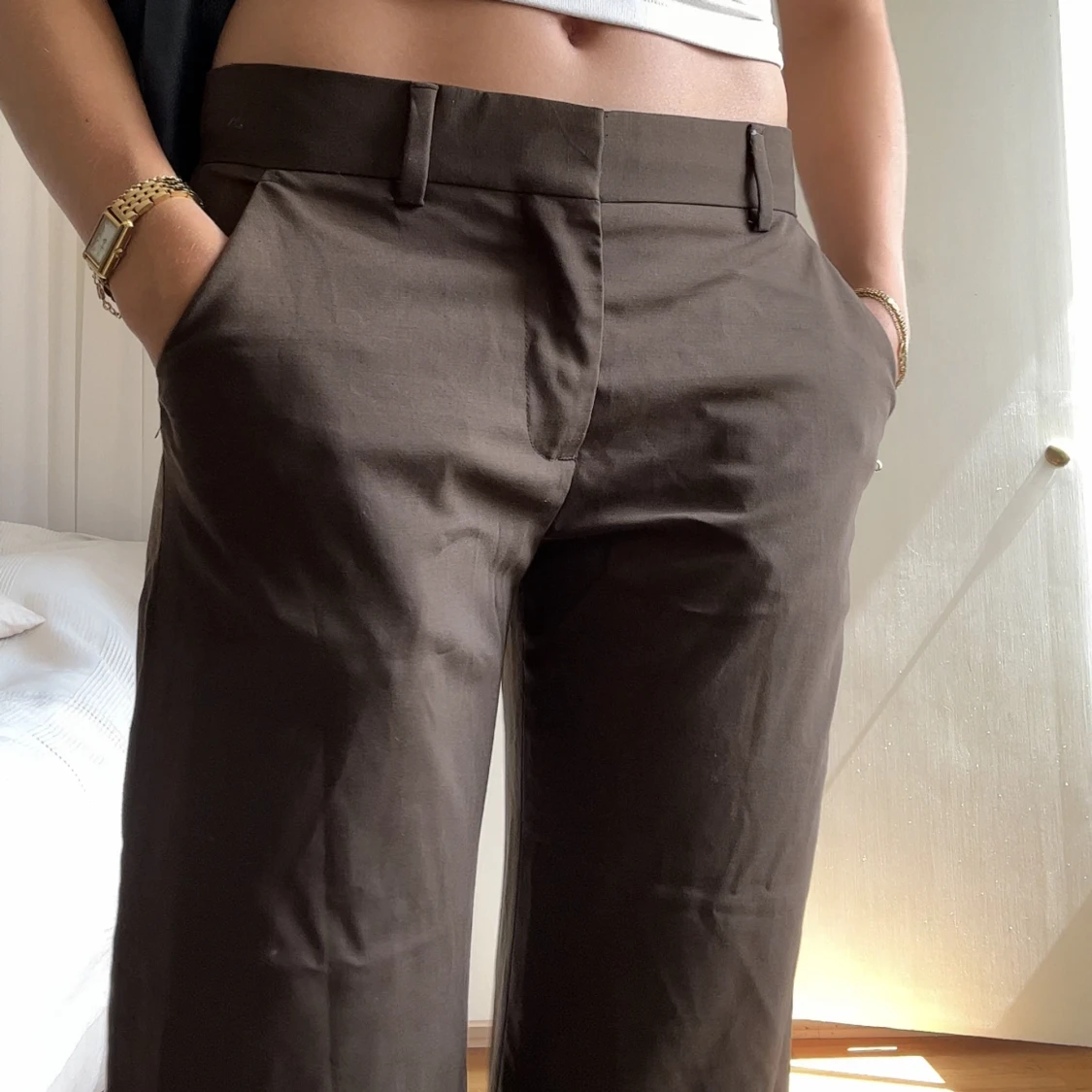 Bruna kostymbyxor  - 91