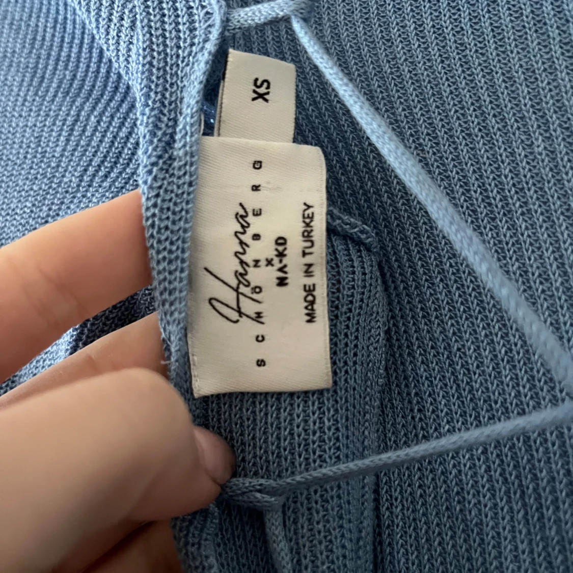 Blå ribbad klänning  - 91