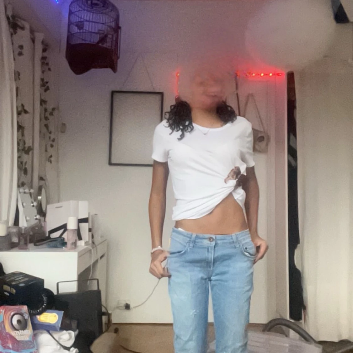 Blå jeans med bootcut - 90