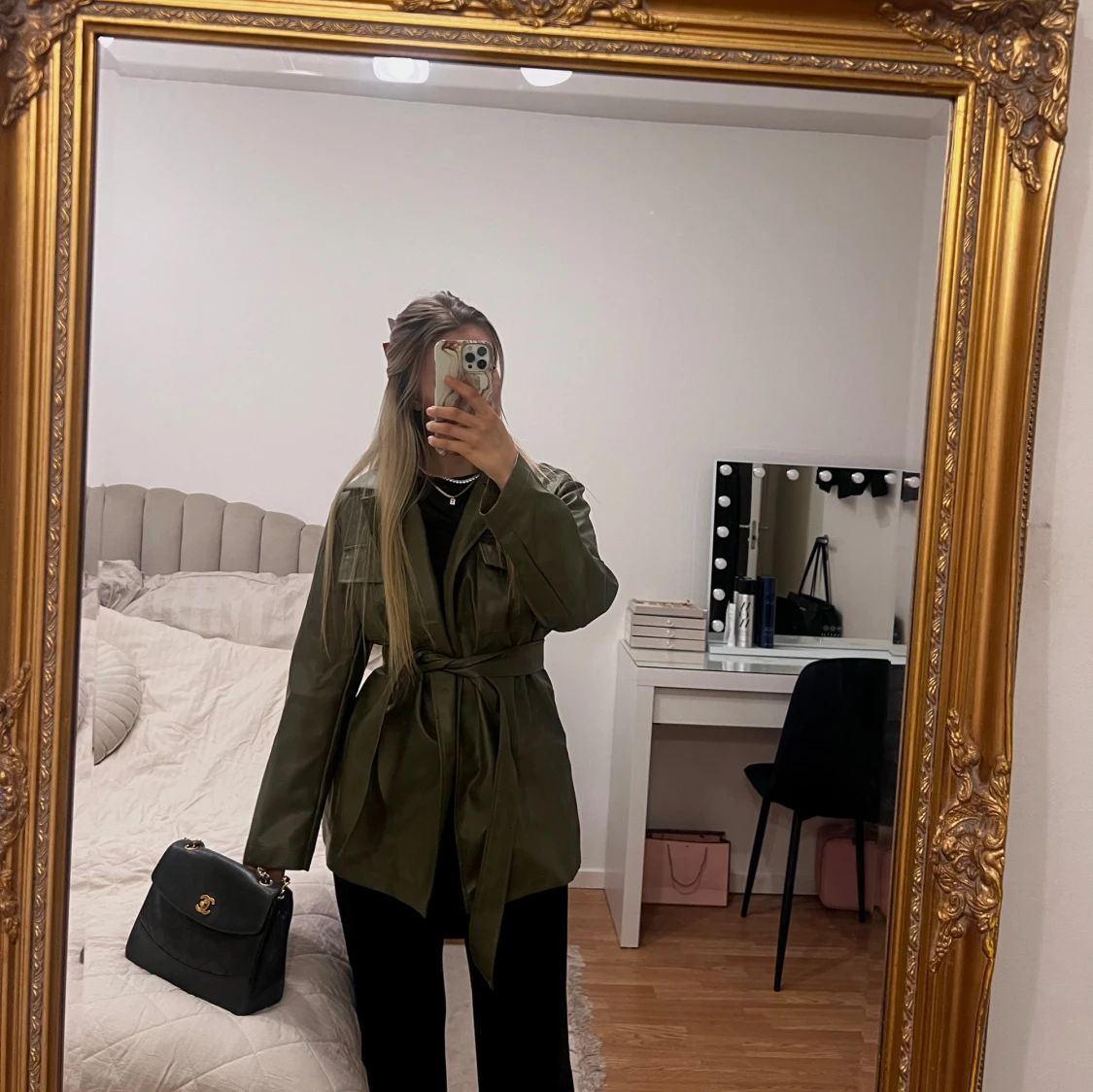 Olivgrön skinnjacka - 2