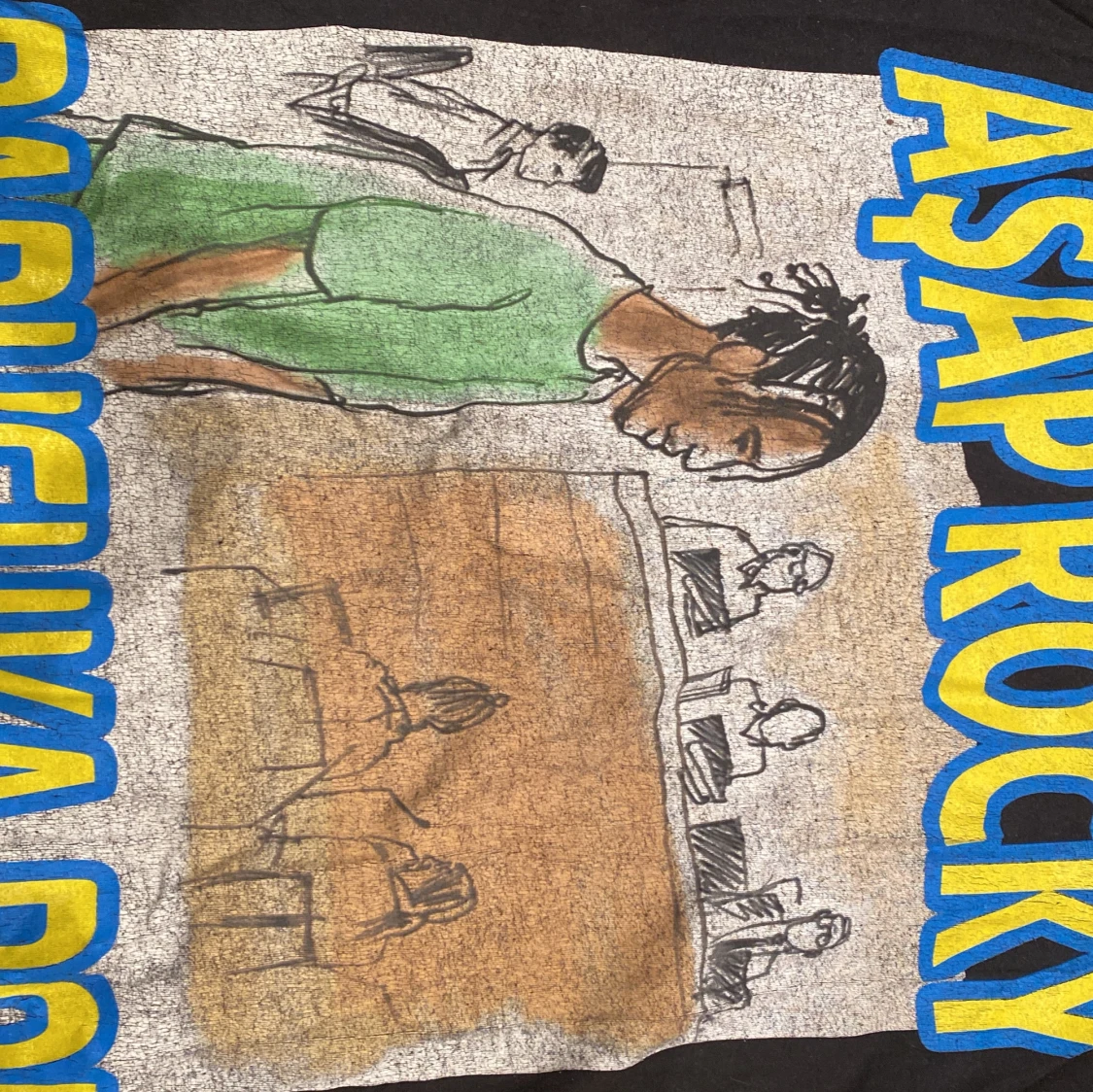 Svart långärmad tröja med A$AP Rocky-tryck - 90