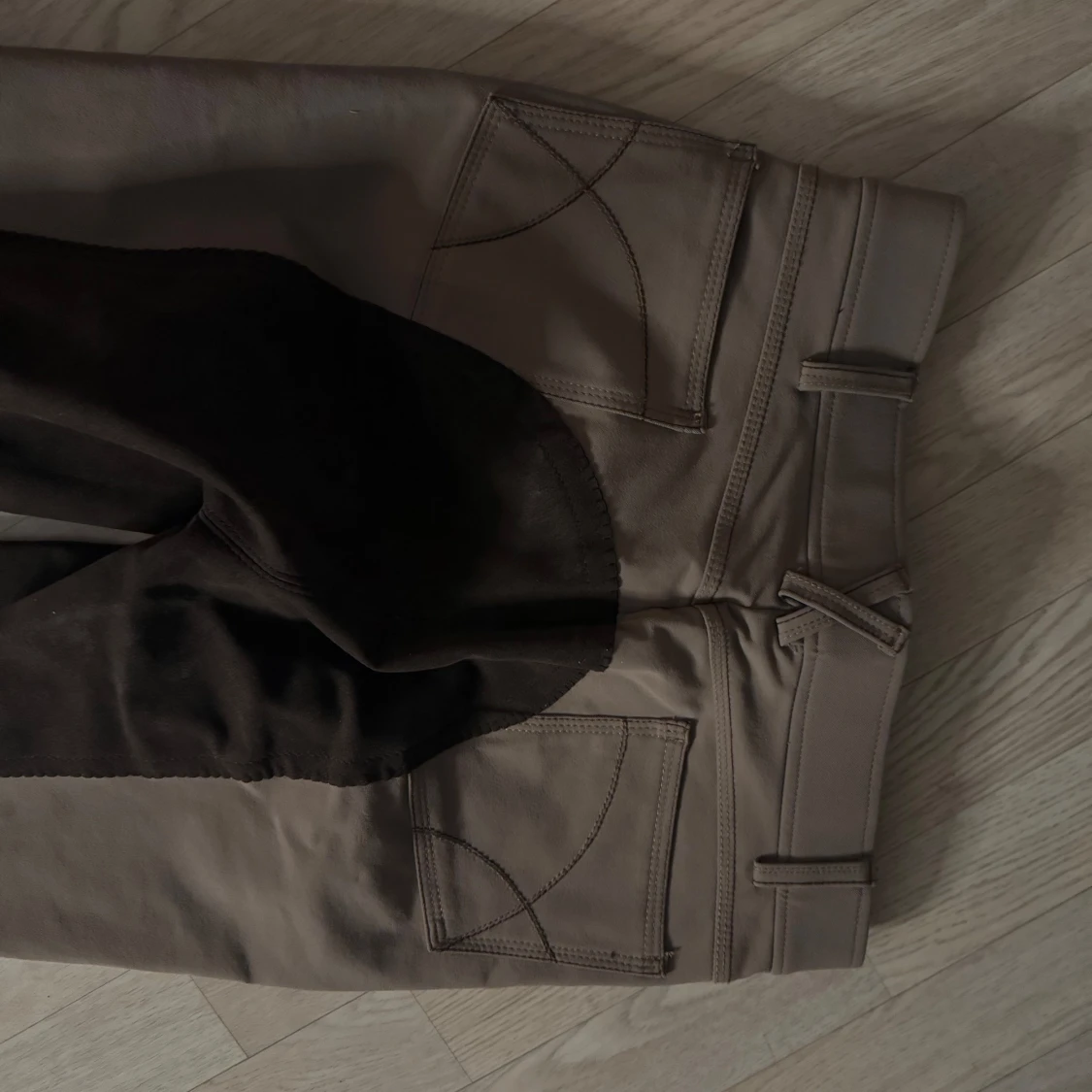 Bruna ridbyxor med dragkedja bootcut - 3