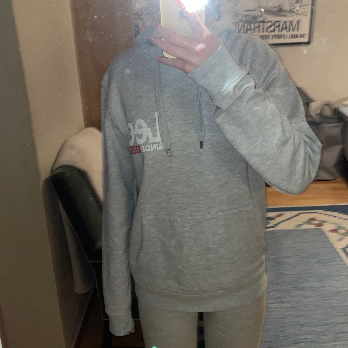 Grå hoodie från Lee