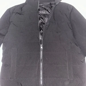 Svart dunjacka från Zara - Säljer en stilren svart dunjacka från Zara. Jackan har en dragkedja framtill och är quiltad på insidan för extra värme. Perfekt för kyliga dagar med sin långärmade design. En klassisk och mångsidig jacka för garderoben.