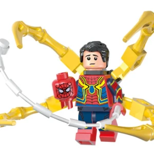 Avenyers Iron Spider Alliance  -  Spider-Man med detaljerad dräkt och fyra guldiga mekaniska armar. Inkluderar ett extra huvud med Spider-Man-mask. Perfekt för samlare och fans av superhjältar. Mått ca 6.50*8.00 cm , finns fler kvar 