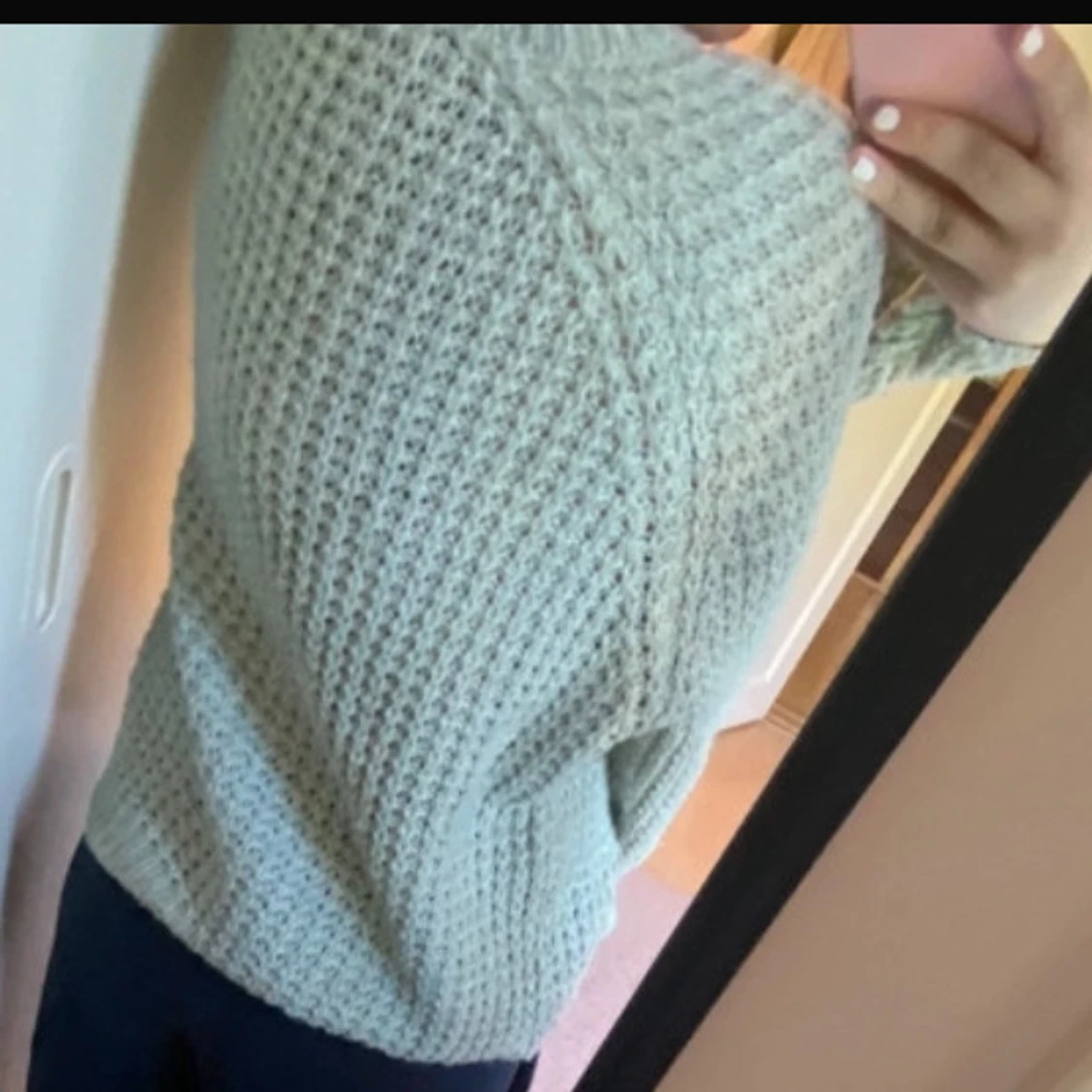 Grön stickad tröja - 90