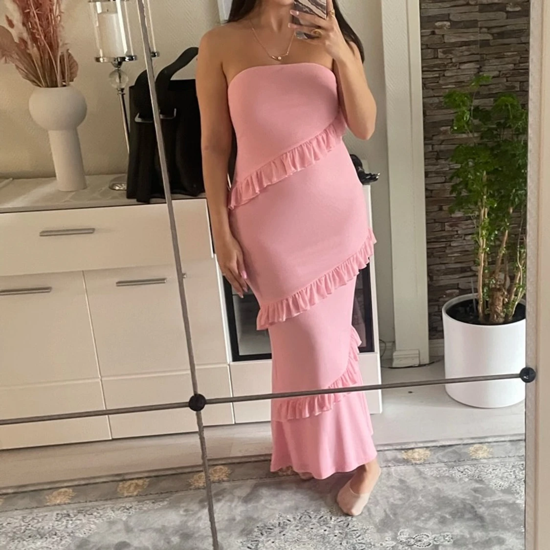 Rosa mesh klänning - 90