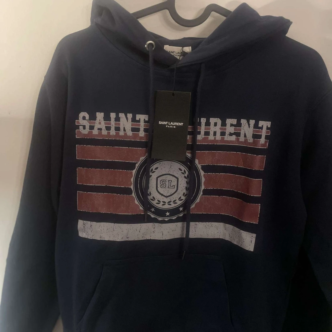 Mörkblå hoodie från Saint Laurent - 2
