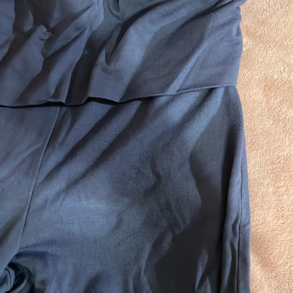 Blå byxor med hög midja joga pants - 2