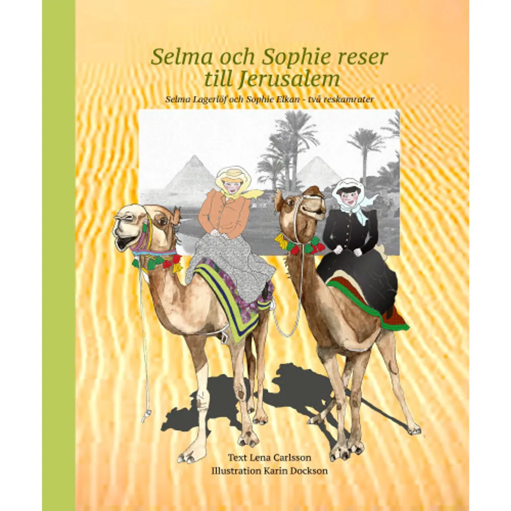 I slutet av 1800-talet utvandrade några bönder från byn Nås i Dalarna till Jerusalem. De trodde att Jesus skulle komma tillbaka. Selma Lagerlöf bestämde sig för att skriva deras berättelse och reste därför till Jerusalem tillsammans med sin reskamrat Sophie Elkan för att träffa bönderna. Boken kom sen ut i två delar 1901 1902 och fick titeln Jerusalem. Genom brev hem till sin gamla skolklass i Landskrona får vi följa Selmas och Sophies spännande resa genom hela Europa till Orienten för att till slut nå resans mål, Jerusalem. Karin Dockson arbetar som illustratör och konstnär och har en bakgrund som grafiker/originalare på annonsbyrå. Har illustrerat flera barnböcker. Lena Carlsson är forskare och har skrivit flera böcker om Selma Lagerlöf. Fick region Värmlands litteratur stipendium hösten 2018. Karin Dockson och Lena Carlsson är skolkamrater från Landskrona och har tidigare gett ut boken Fröken Selma. När Selma Lagerlöf var skolfröken i Landskrona (2013). På bilden sitter Karin och Lena framför porten till elementarskolan för flickor i Landskrona där Selma Lagerlöf undervisade i tio år (1885-1895)    Format Inbunden   Omfång 55 sidor   Språk Svenska   Förlag Votum & Gullers Förlag   Utgivningsdatum 2019-05-29   Medverkande Karin Dockson   Medverkande Karin Dockson   ISBN 9789188435897  . Böcker.