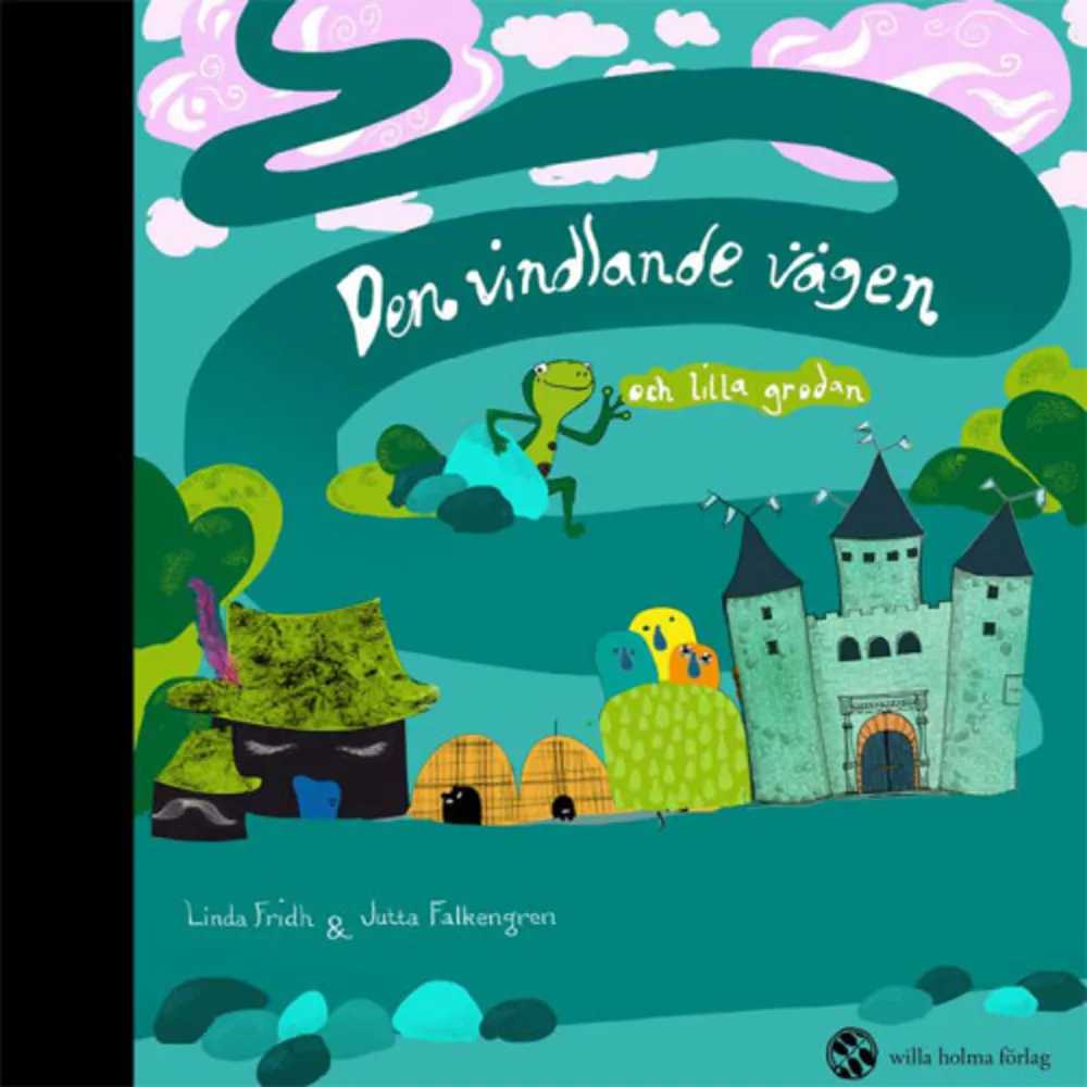 Den vindlande vägen och lilla grodan är en poetisk bilderbok för barn i åldern 0–6 år. Den lilla grodan är en kompis som slår följe med läsaren längs den fantasifulla vägen. Grodan vandrar och hoppar, drömmer, simmar och tänker. Här berättas om stora och små, dans och musik, vänskap, ensamhet och kärlek.Författaren Linda Fridh är tidigare utgiven med barnböcker på B Wahlströms. Den vindlande vägen och lilla grodan är illustratören Jutta Falkengrens första barnbok.Trådbunden pärmbok. Miljömärkt med Svanen och FSC.    Format Inbunden   Omfång 56 sidor   Språk Svenska   Förlag Willa Holma förlag   Utgivningsdatum 2012-09-26   Medverkande Falkengren Jutta   ISBN 9789198038903  . Böcker.