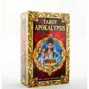 Apokalypsis Tarot Kit - The sister deck to the bestselling and award winning Tarot Illuminati by Eric C. Dunne and Kim Huggens, printed in a gorgeous kit edition. 78 cards 70x120mm, 480 pages, full color, hardcover box.