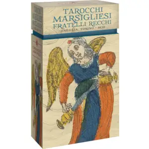 A historic deck from the Italian north-west, where tarot and esoterism are deeply rooted. A philological reproduction of the Tarot of Marseille produced by the Recchi brothers in Oneglia and Torino, in 1830. An incredible piece of Tarot history. 78 full color cards & instructions. Limited edition of 3999 copies!