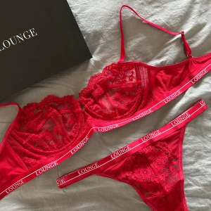 Lounge bh & trosa - Säljer detta fina set ”Blossom” i färgen rödbrun från Lounge som jag dumt nog klippte lapparna av innan jag märkte att det var fel storlek för mig. Det är alltså helt nytt, oanvänt. Endast testat bhn. BH nypris: 525kr, Trosor nypris: 220kr.