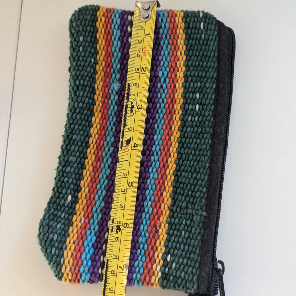 Färgglad randig plånbok med dragkedja - 92