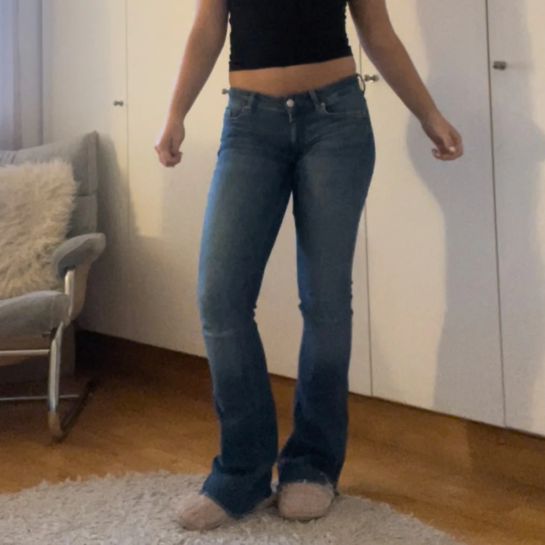 Blå bootcut jeans - 90