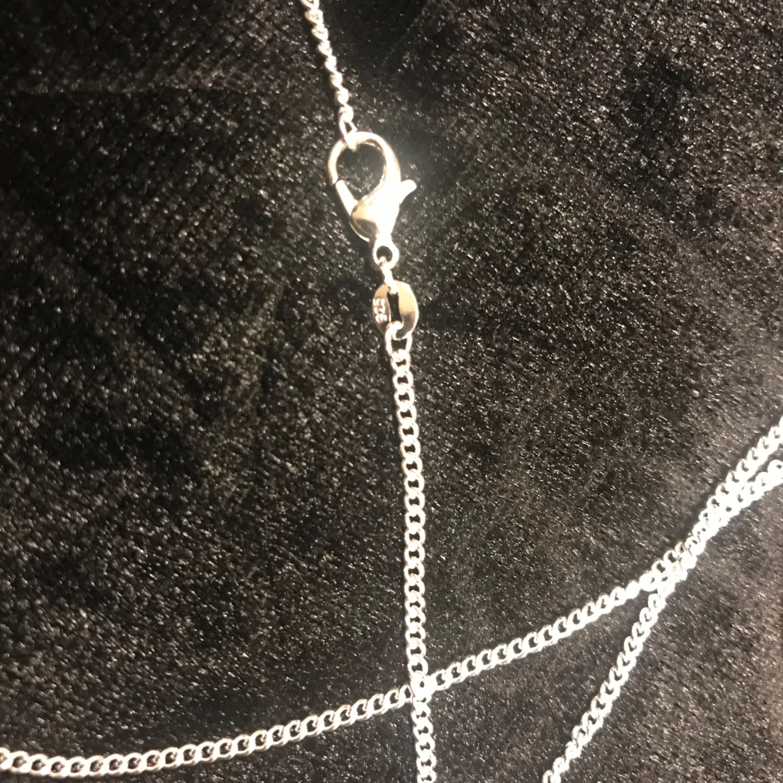 925?Silverfärgat halsband  ( stämplade)  - 90