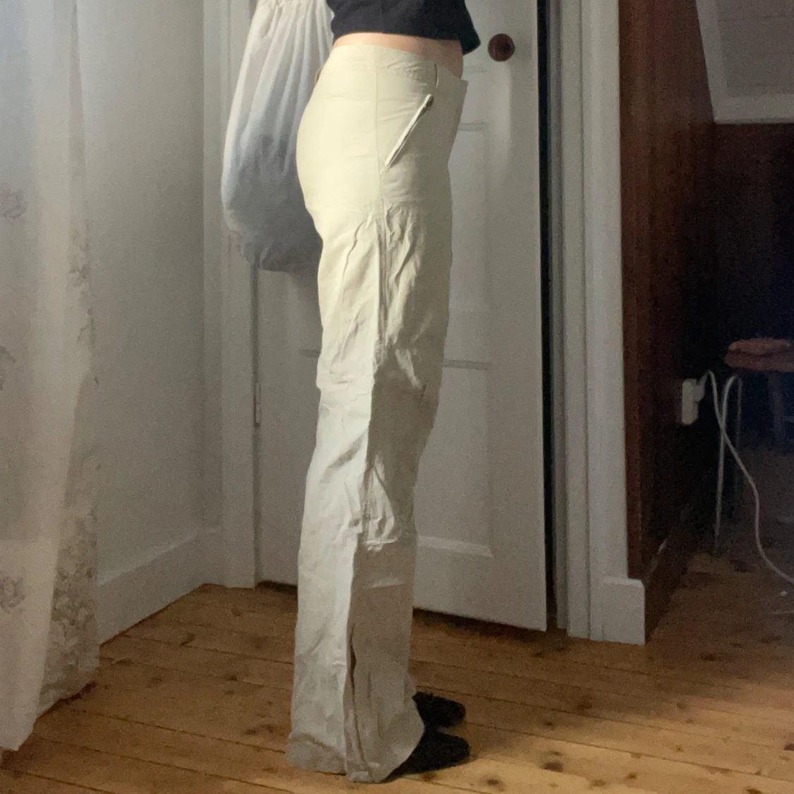 Beige cargo byxor - 90