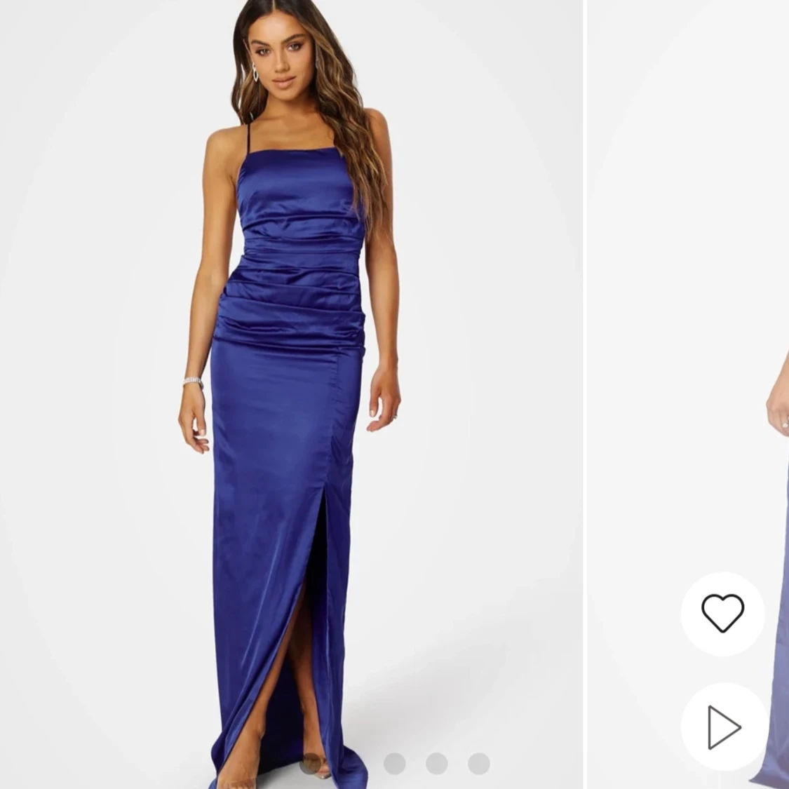 Blå långklänning med slits