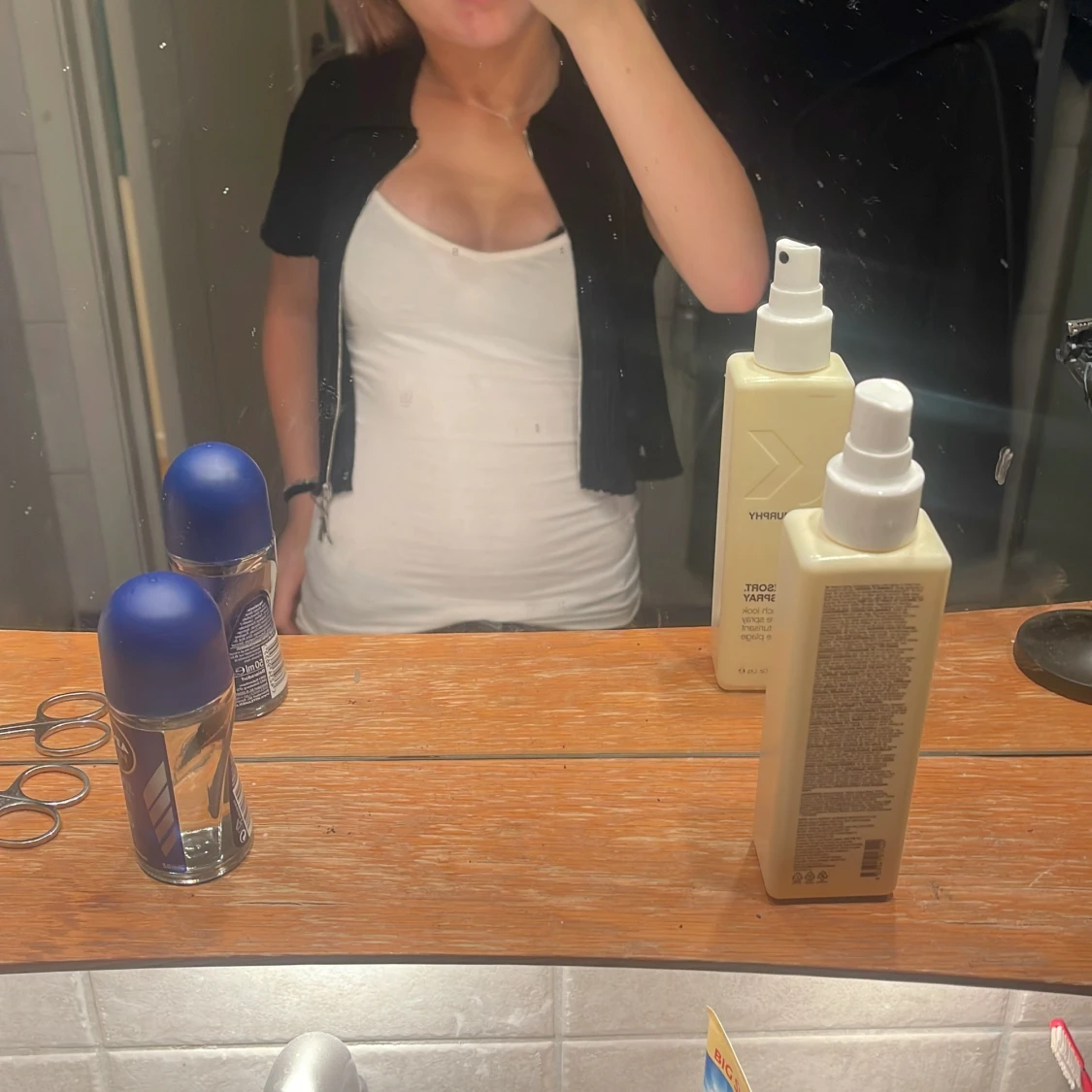 Svart ribbad bolerotopp - 90