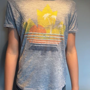 Grå t-shirt från Dsquared2 - Säljer denna gråa t shirt ifrån dsquared2. Säljer den då den inte är min stil längre. Har haft den i några år nu. Tröjan är storlek L. OBS alla hål och färg skvättar ska vara där då det är del av designen. Tröjan är äkta