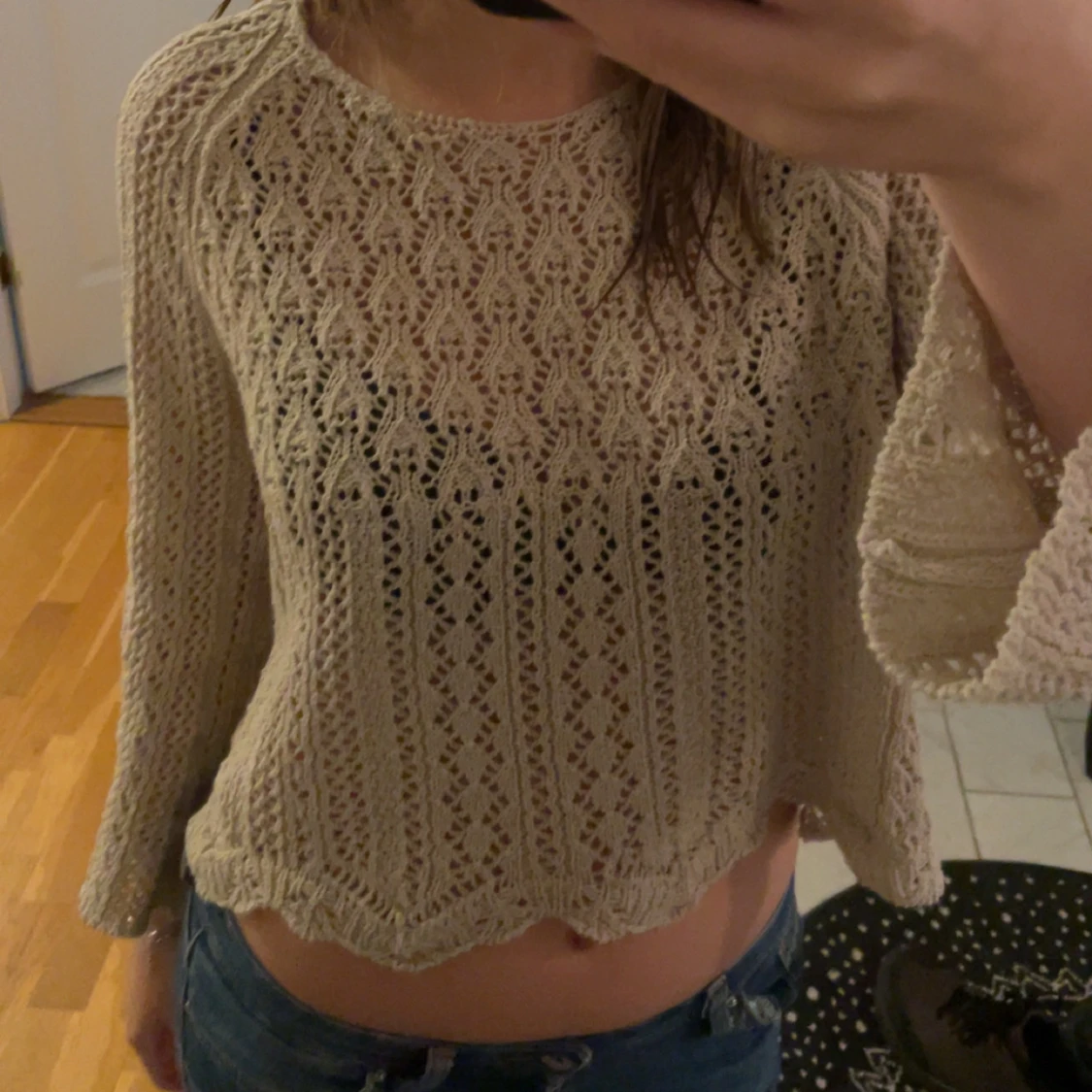 Beige stickad tröja från ONLY