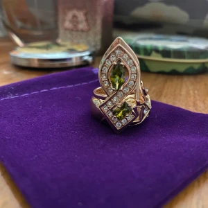 Två underbara vintage ringar  - Två ovanliga vintage ringar i guldplätering. Ringarna är nya och i storlek 19. Lila fin sammetspåse medföljer.