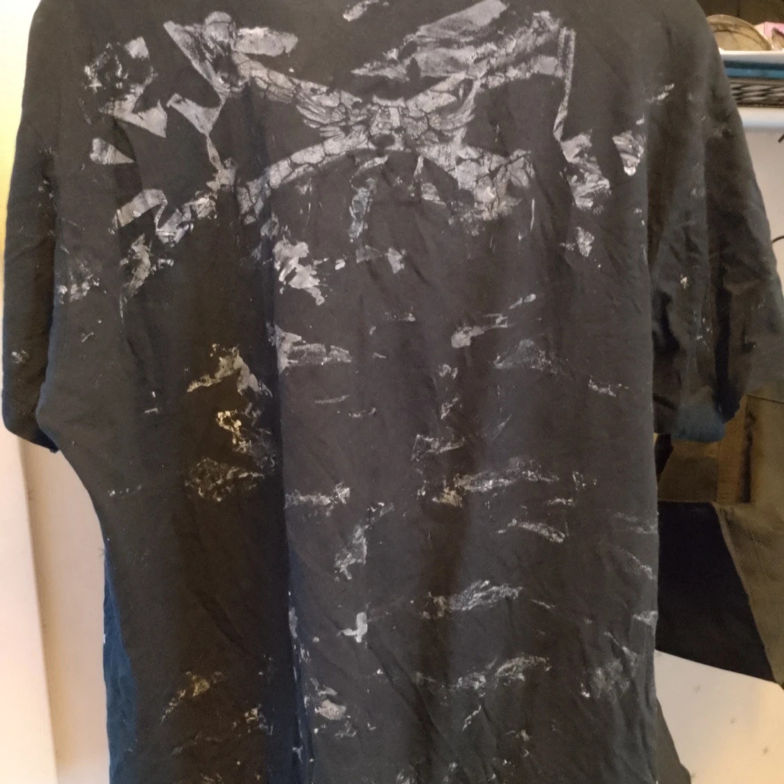 Svart t-shirt med dödskalletryck - 90