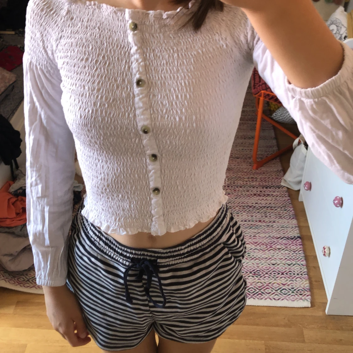 Vit croppad topp från Mix