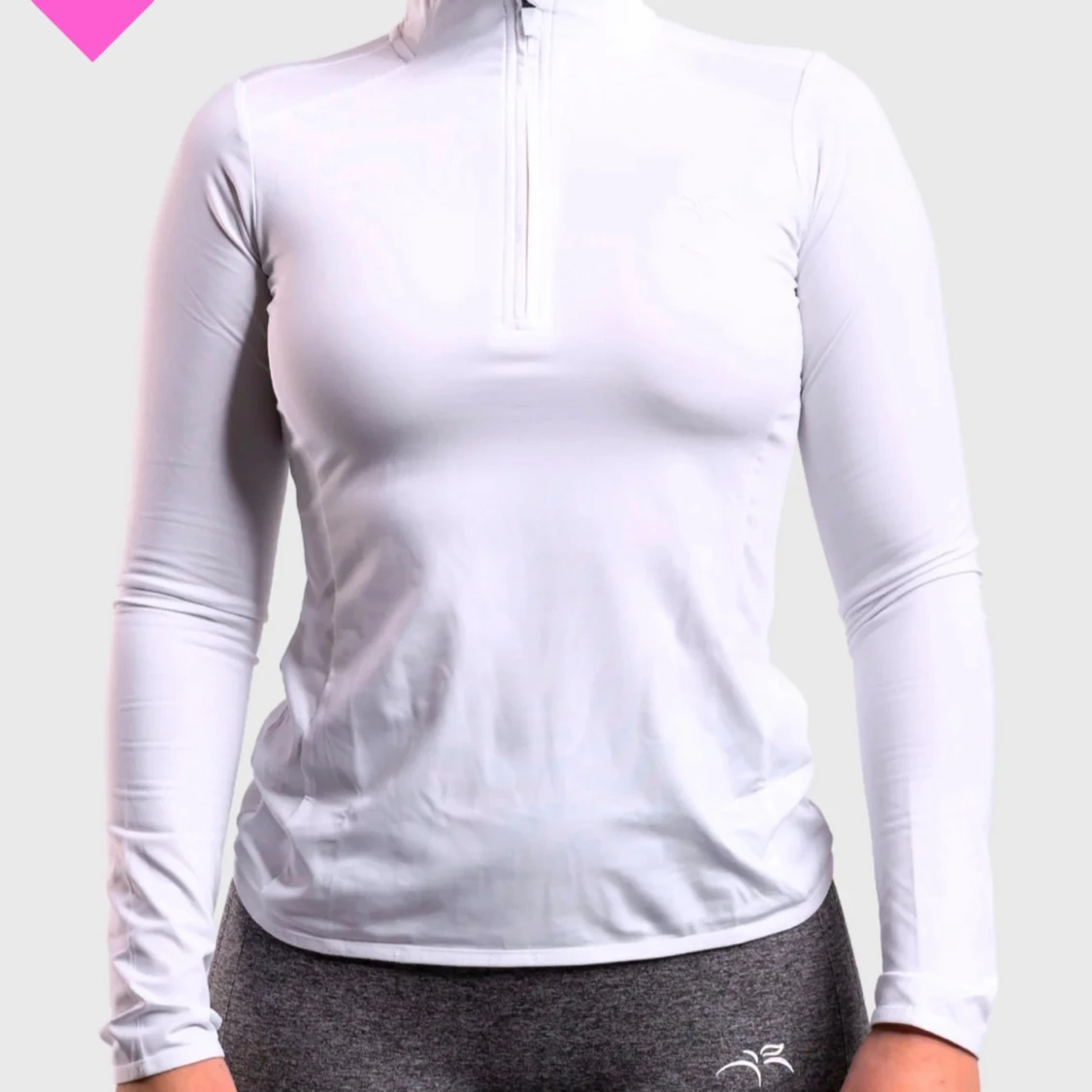 Vit träningsjacka med dragkedja - 91