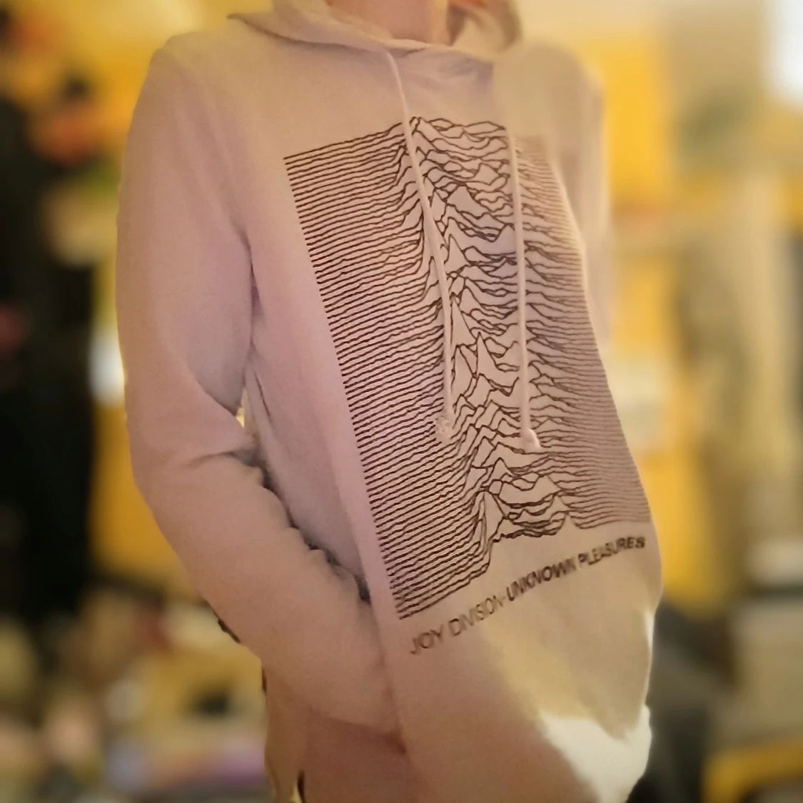 Vit/Beige hoodie med Joy Division-tryck - 2