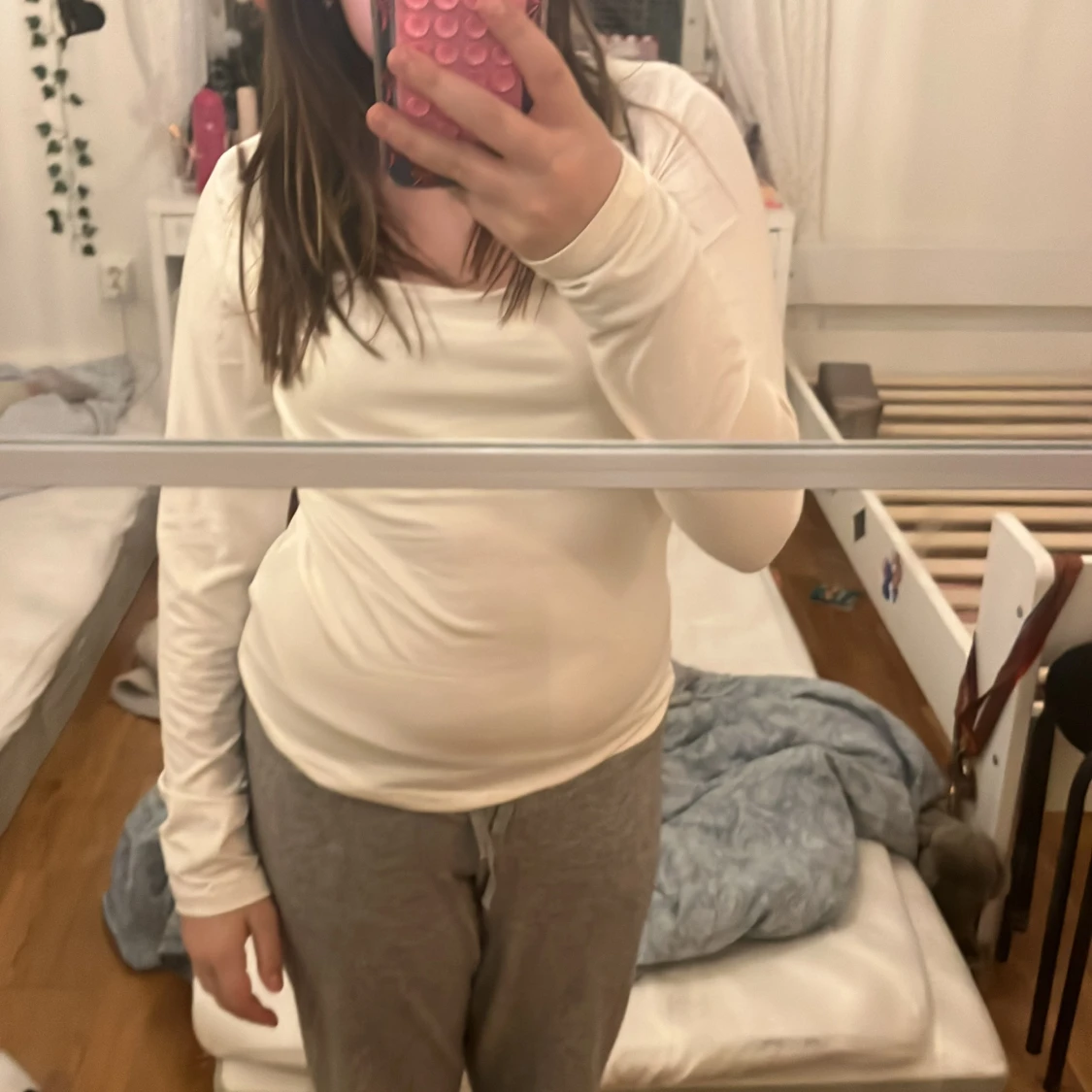 Vit långärmad topp från H&M