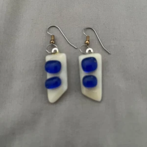 Colored fused glass  fishhook earrings - Colored fused glass and fishhook earrings