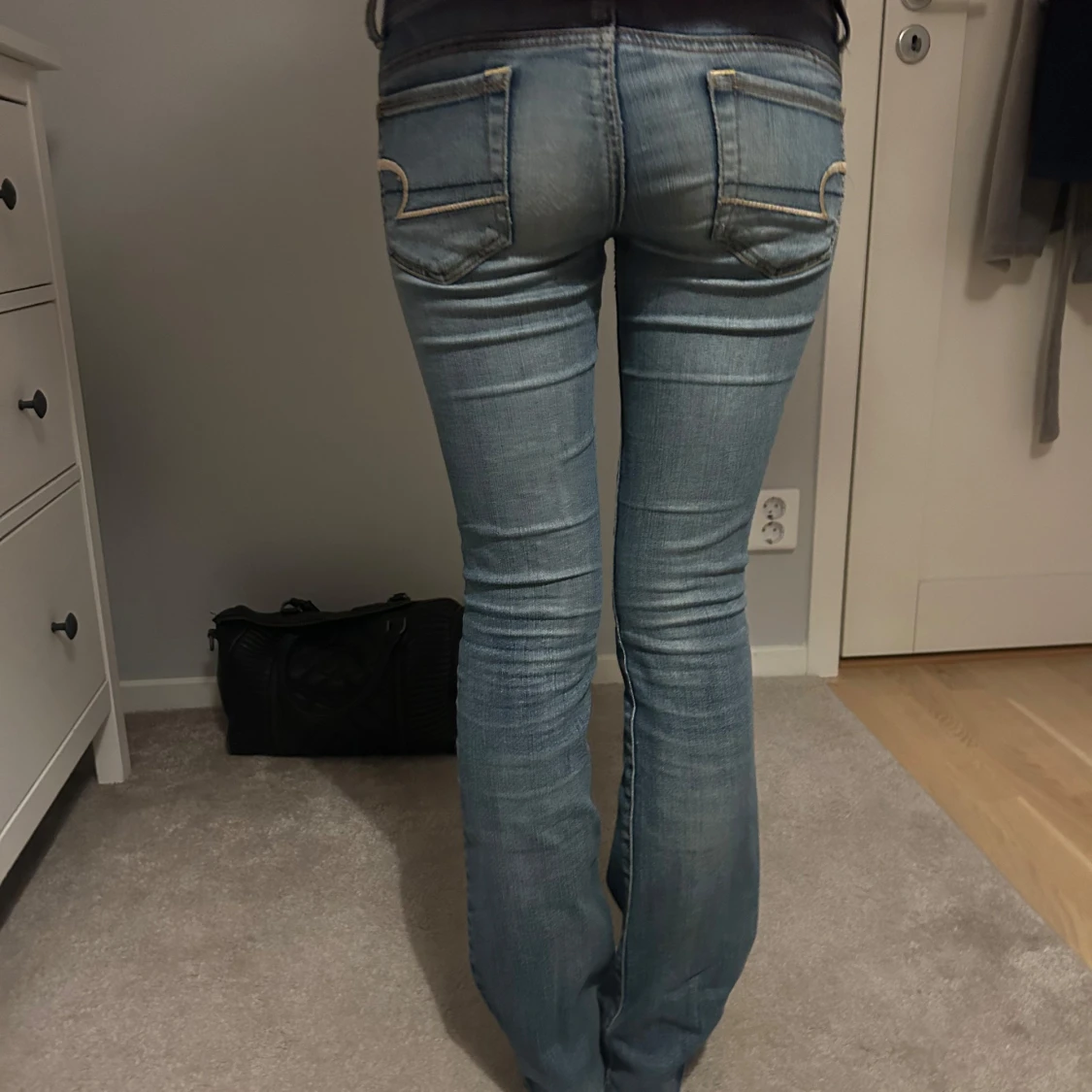 Blå bootcut jeans - 90