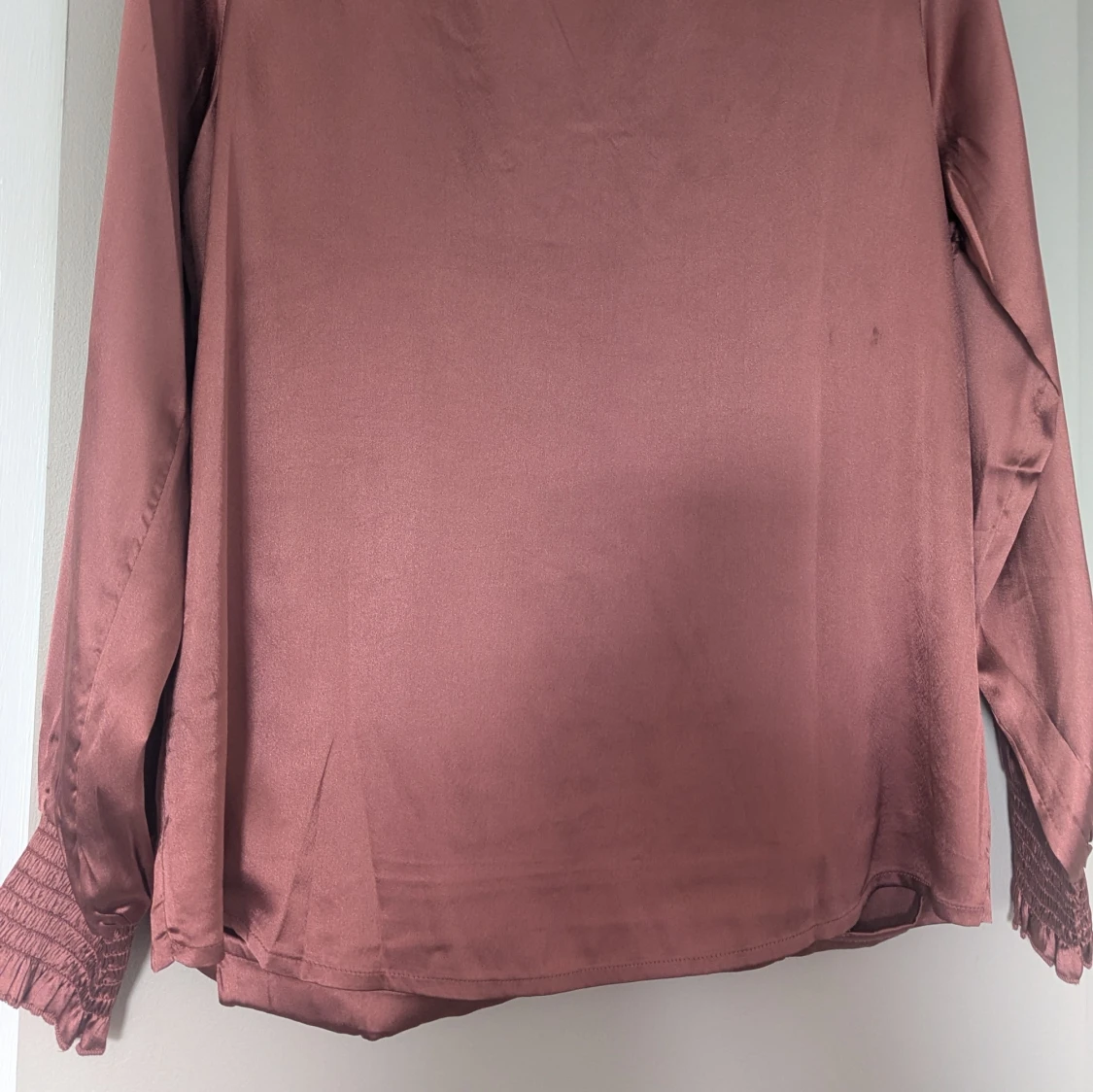 Glansig höstrosa blus - 90