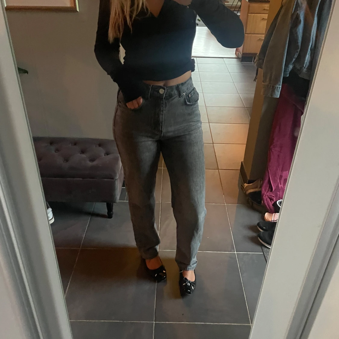 Gråa jeans loose-fit - 91