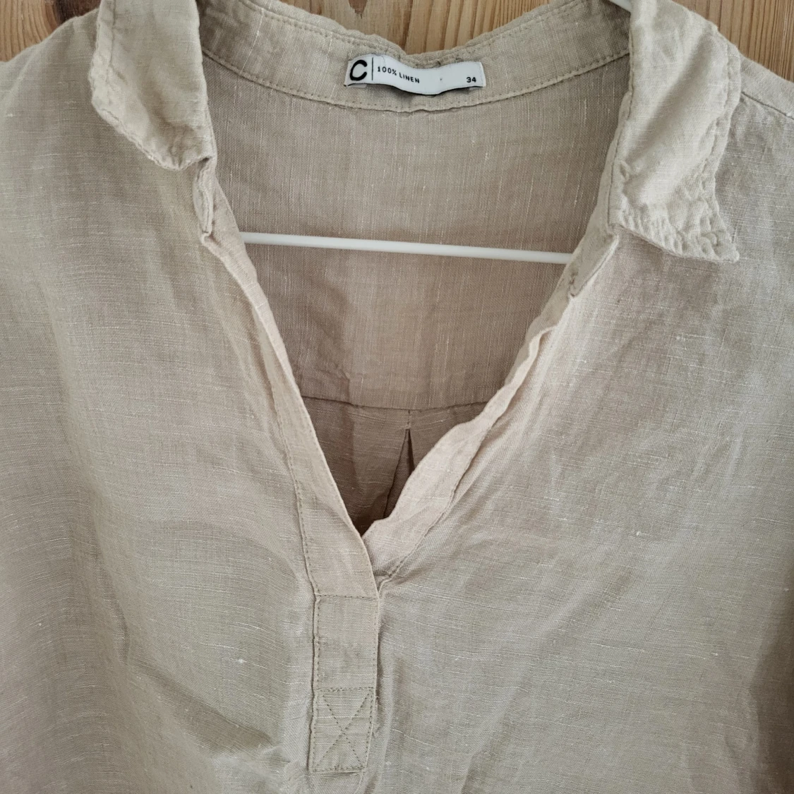 Beige linneblus/skjorta - 90