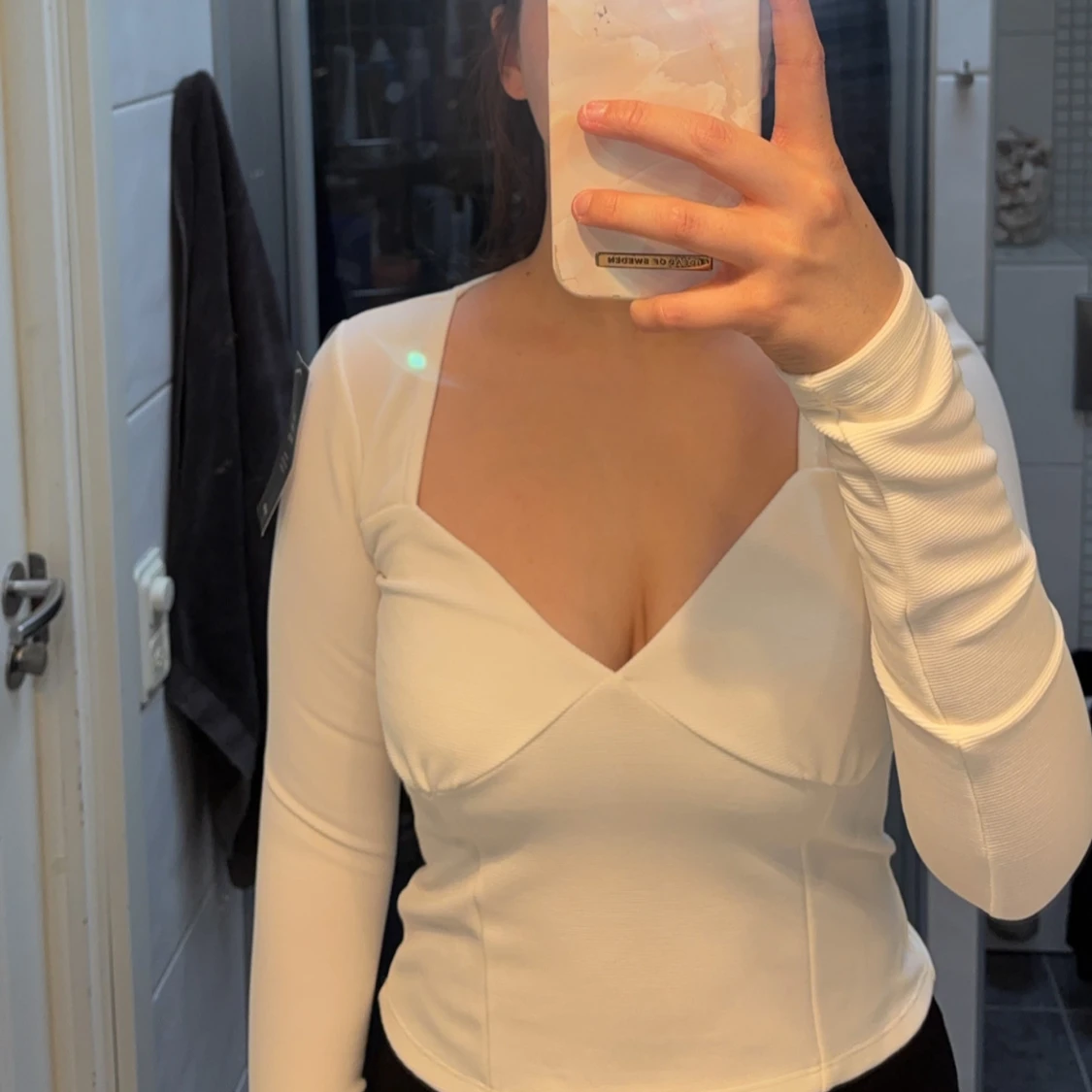 Vit långärmad topp från Zara