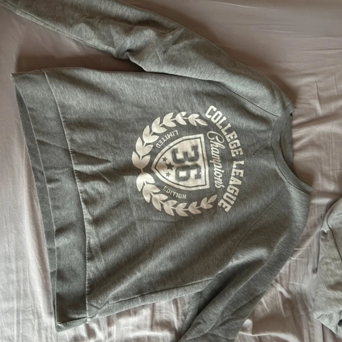 Grå sweatshirt med tryck - 90