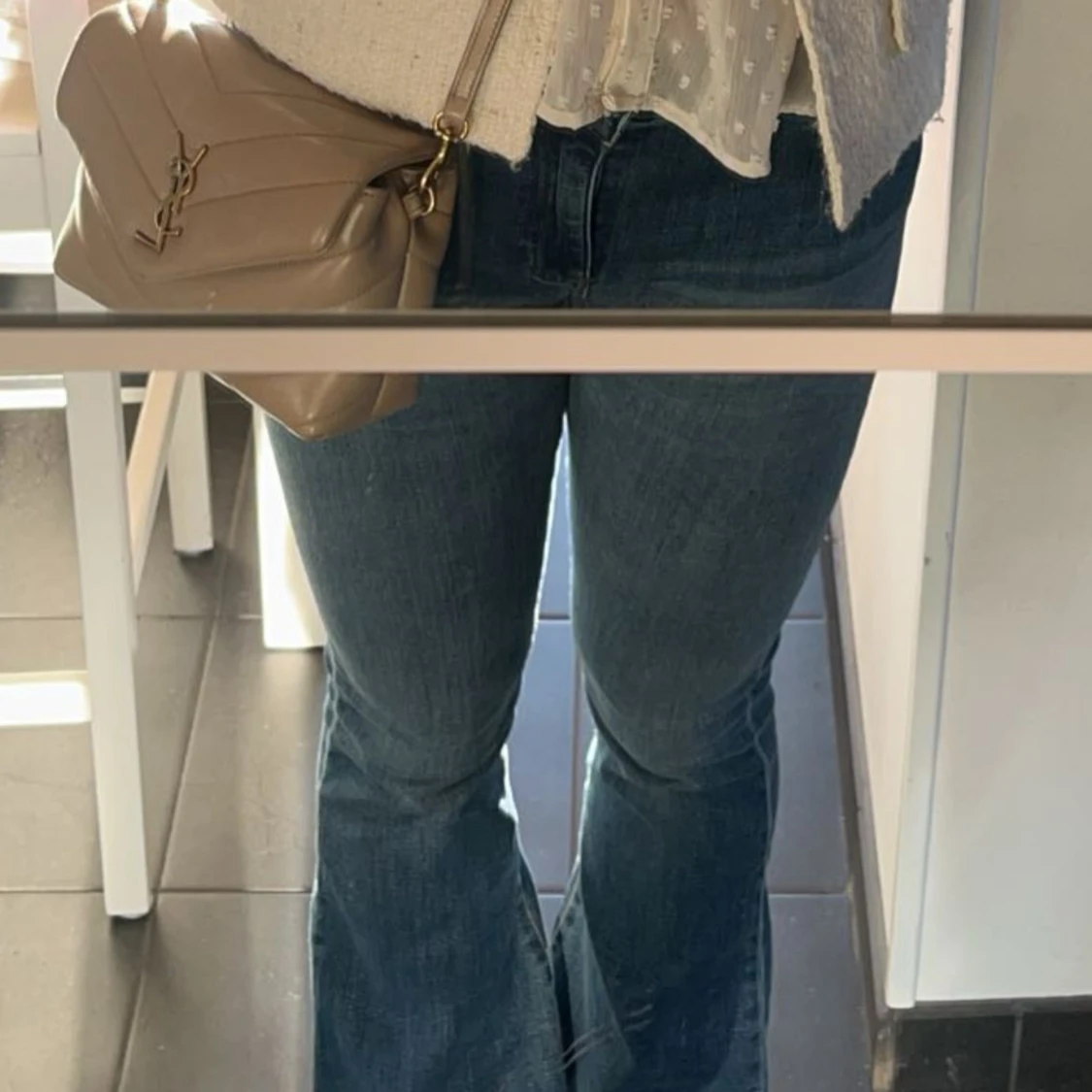 Blå bootcut jeans - 90