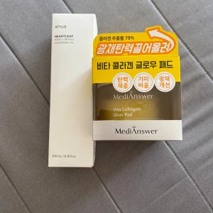 K-beauty - Anua pore control cleansing oil Medianswer Vita Collagen Glow pad Oöppnade Säljes tillsammans