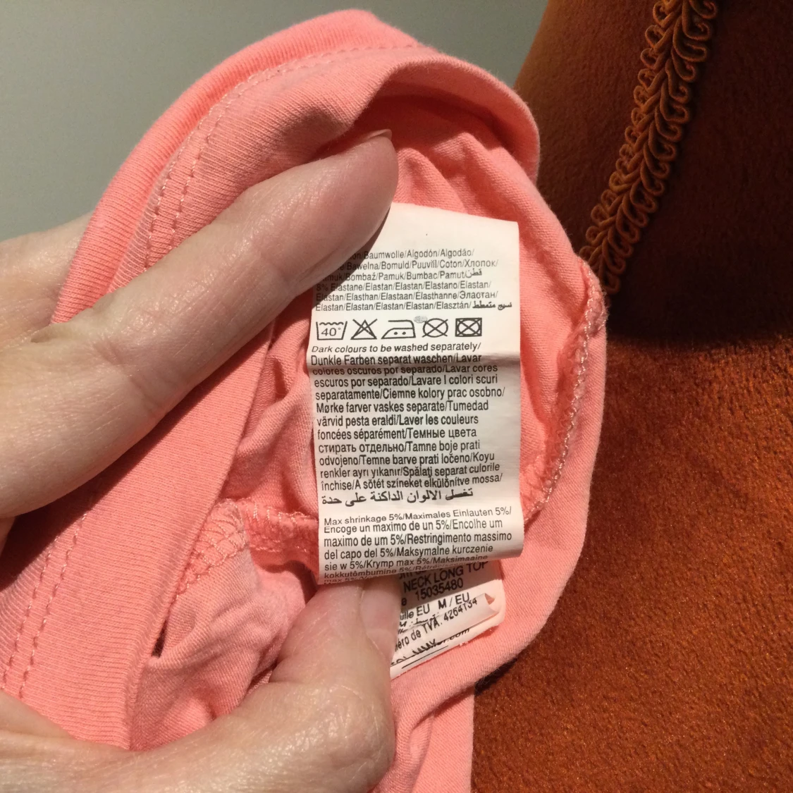 Rosa/korall klänning Only i bomull stl: M - 2