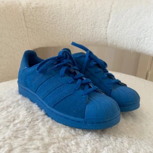 Hel blåa superstars - Säljer ett par superstars då dom använts 1-3 ggr under några år. I nyskick alltså. Storlek 39 1/3. 