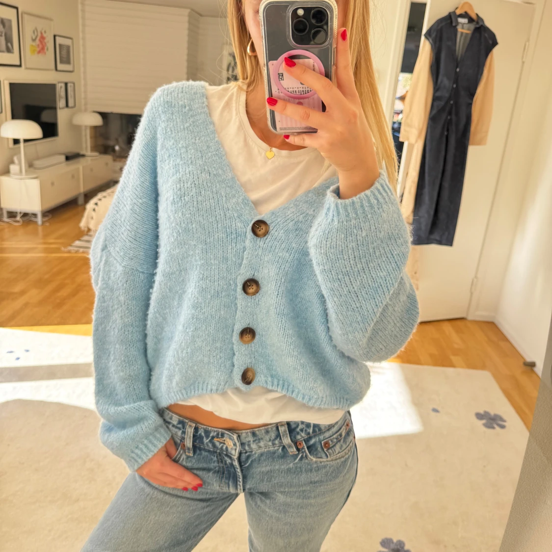 Så härlig stickad Cardigan - 90