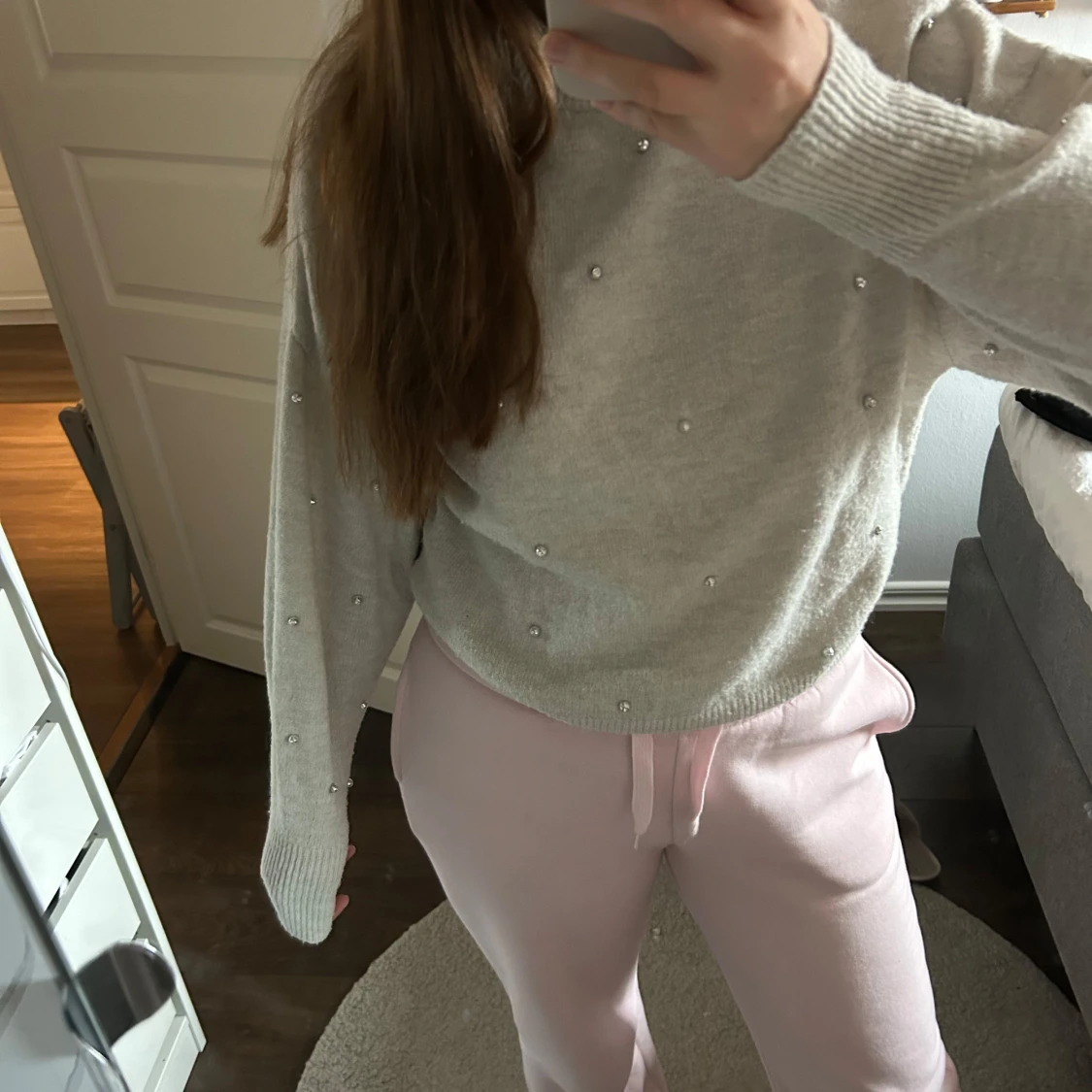 Grå stickad tröja🫶🏻