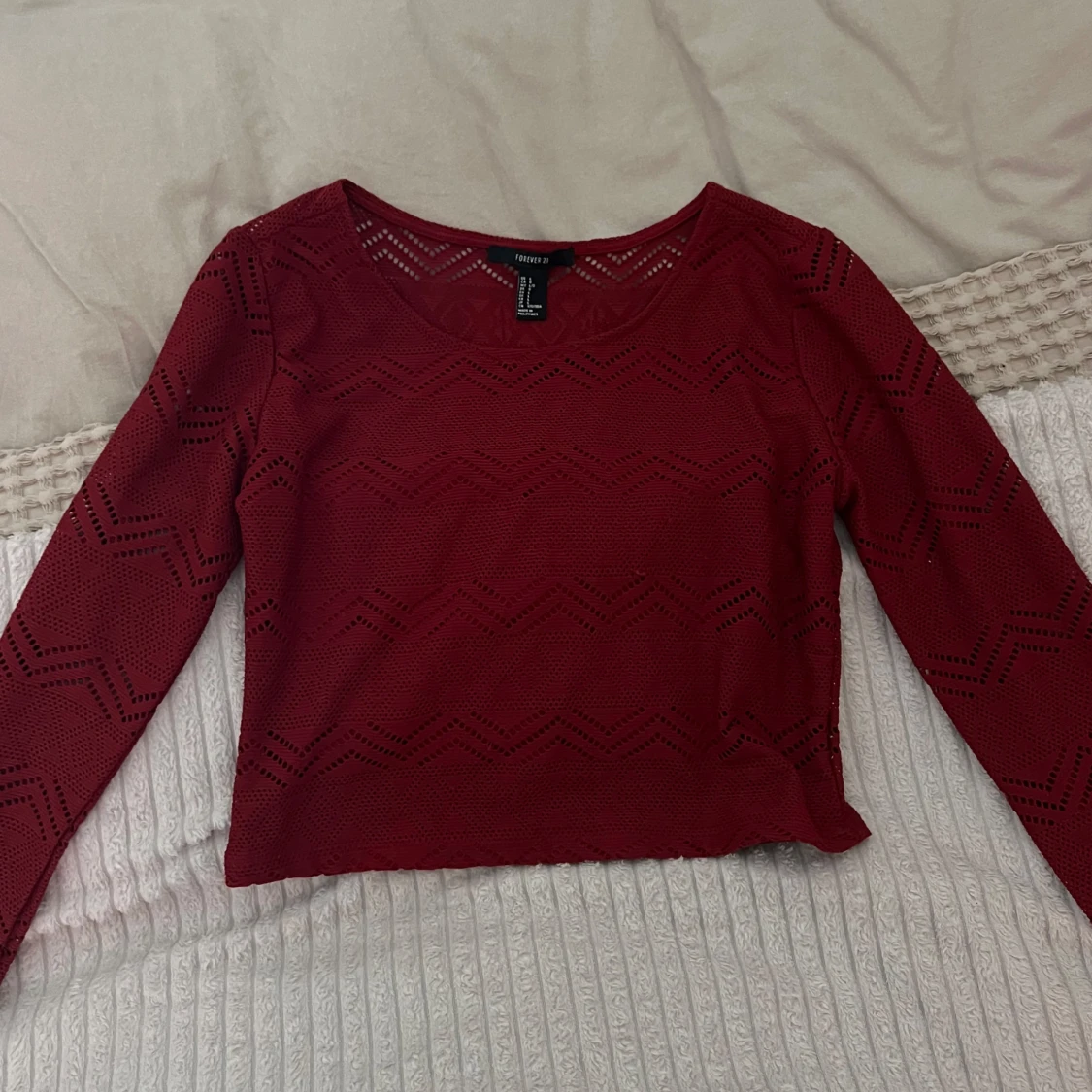 Röd långärmad topp från Forever 21 - 1