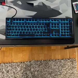 Razer Ornata V2 Tangentbord - Säljer ett Razer Ornata V2 tangentbord med snygg bakgrundsbelysning i olika färger. Perfekt för gaming eller arbete med en stilren design och bekväma tangenter. Ansluts enkelt via USB. Den är i mycket bra skick och låter nice.