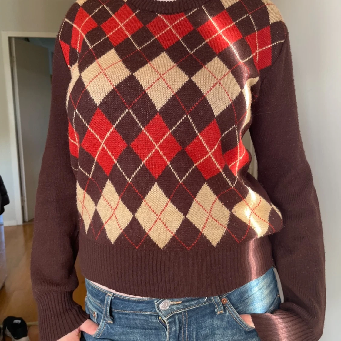 Vintage rutad tjocktröja