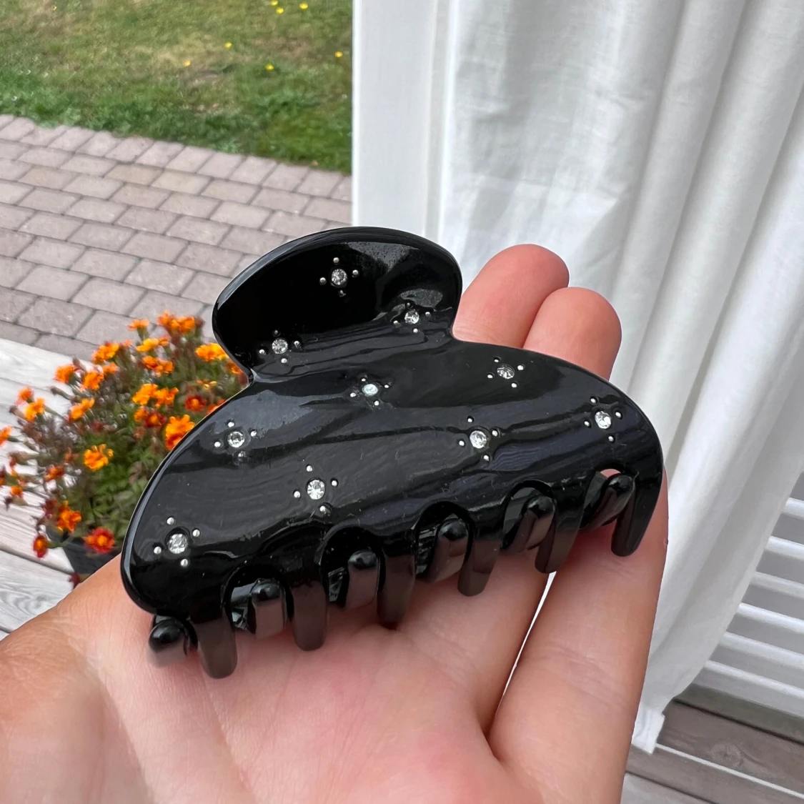 Svart hårklämma mini