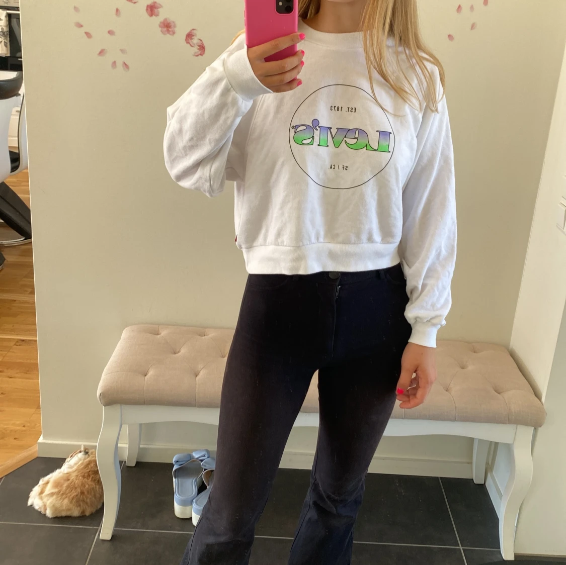 Vit sweatshirt från Levi's